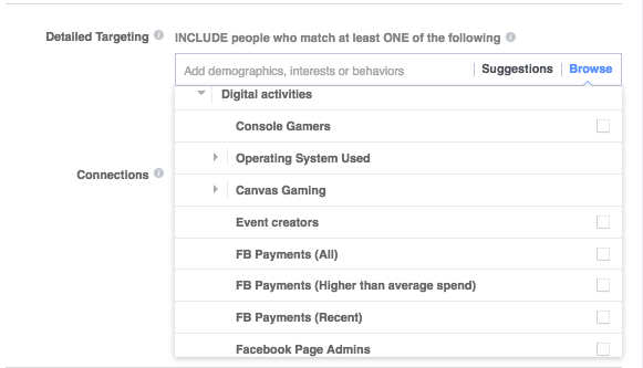 digital activities in facebook ads