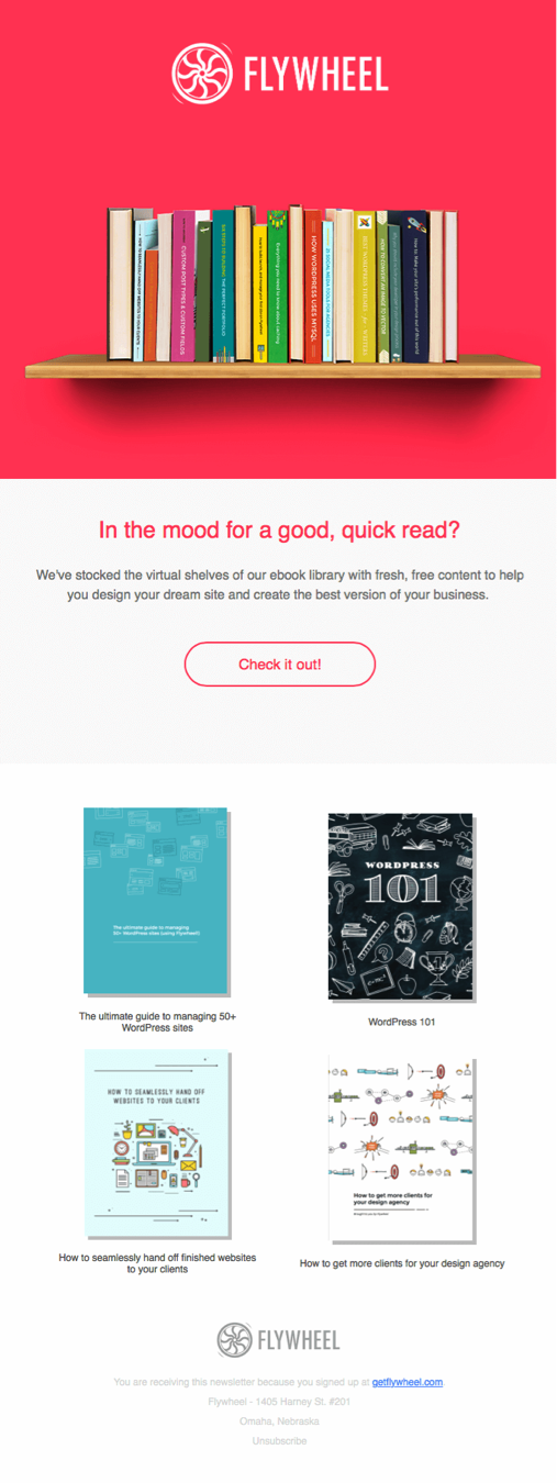 flywheel email blast examples