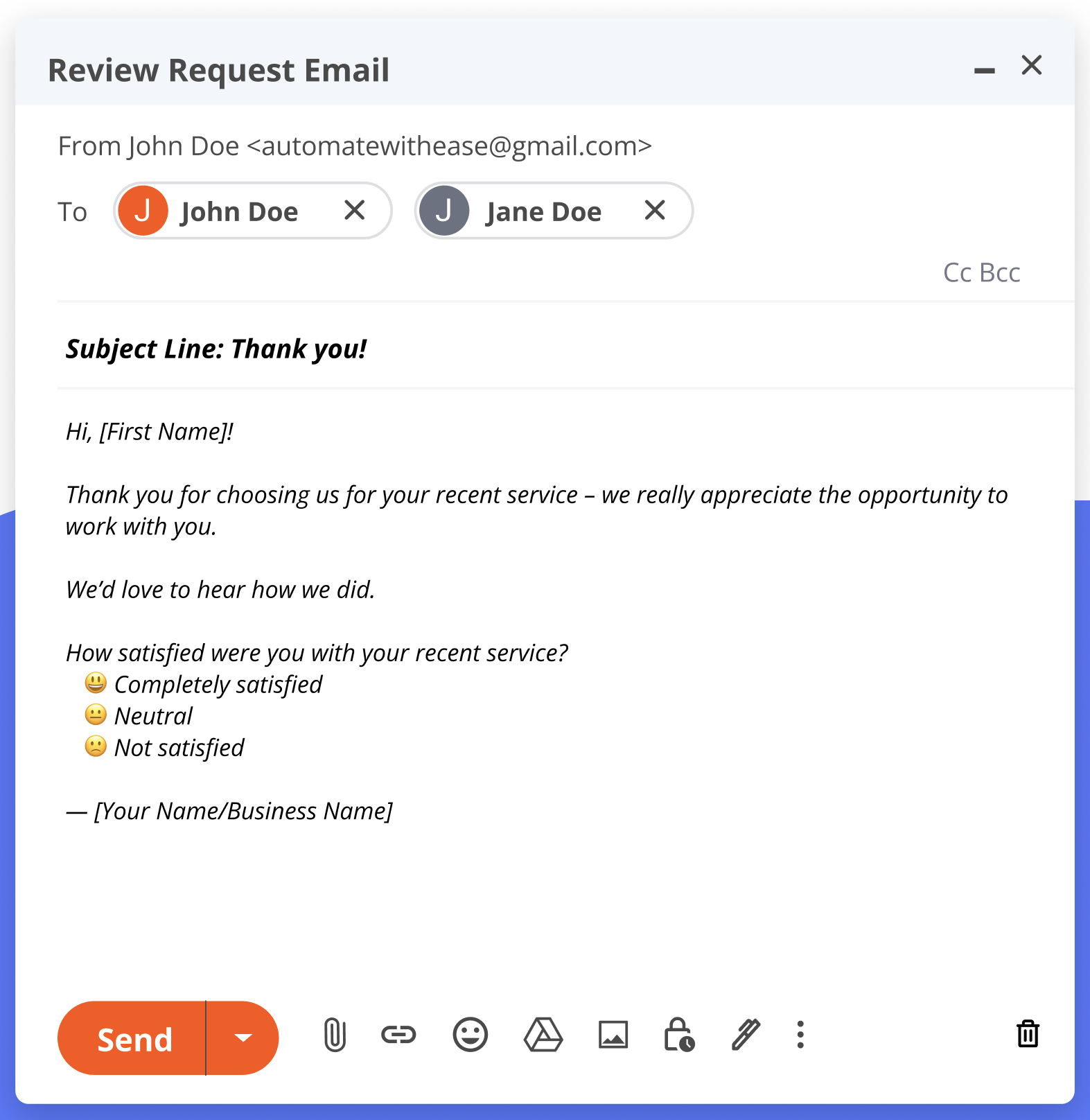 Review Request Email Example