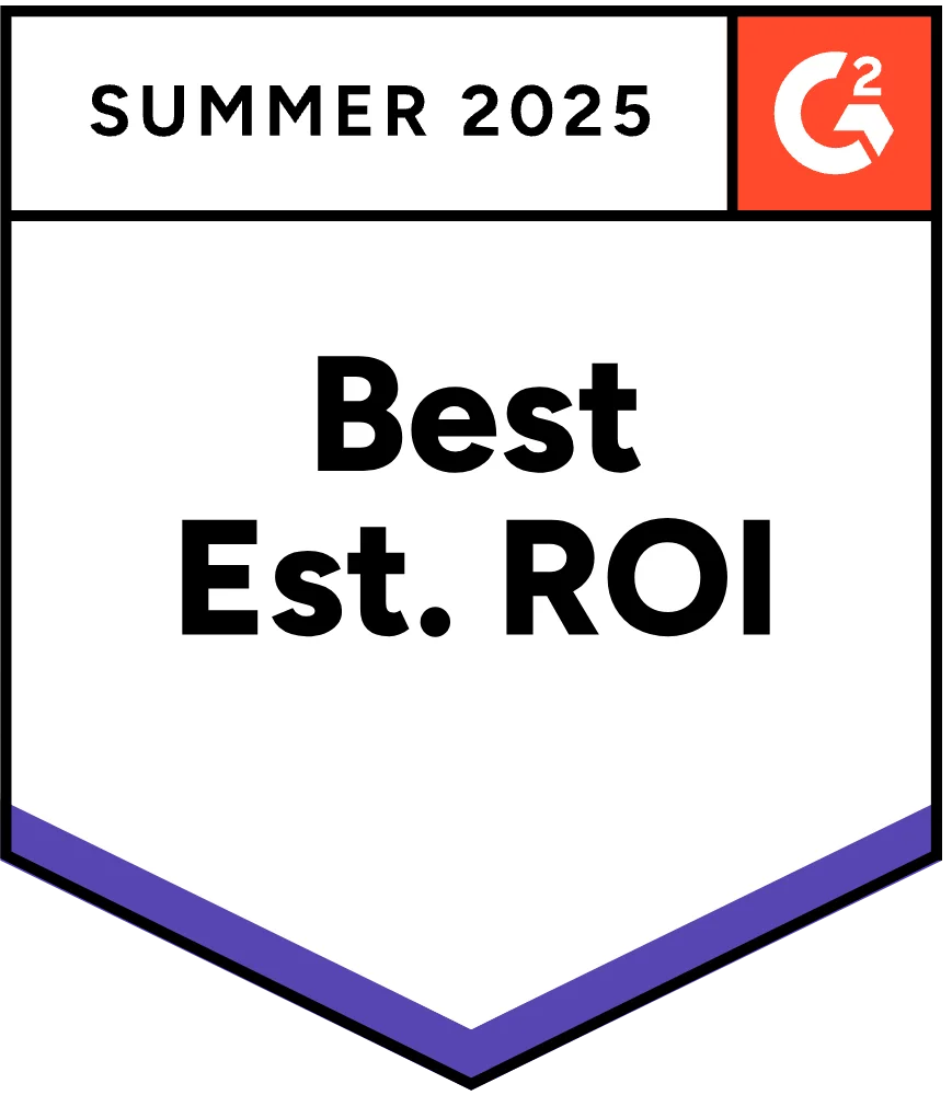 G2 badge 2025 - best est ROI