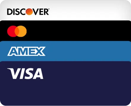 Discover, Mastercard, Amex, and Visa