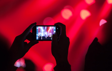shooting a video at a concert