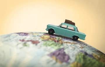 toy car on globe