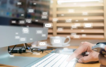 emails on a desktop computer