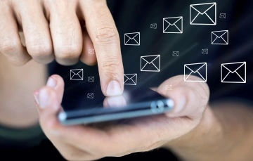 checking email on a mobile phone