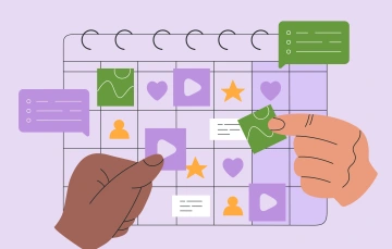 Working calendar with meetings and starts to stay organized.