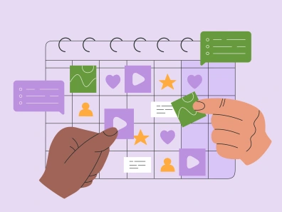 Working calendar with meetings and starts to stay organized.