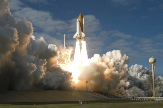 Spaceship launching into space