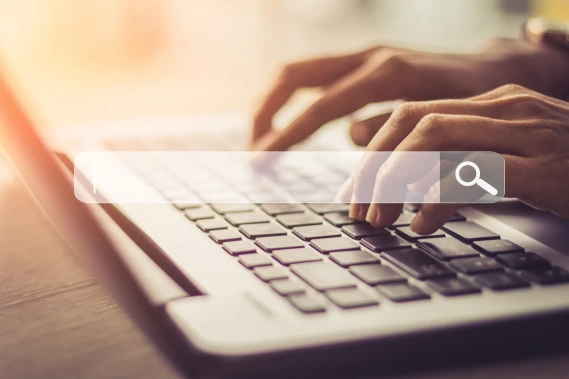 Keyboard with search bar