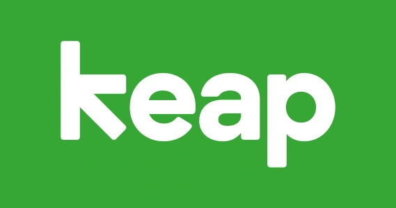 Keap logo green and white