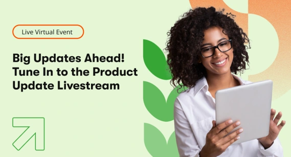 Live Virtual Event banner with Big Updates Ahead promoting Keap's Product Update Livestream