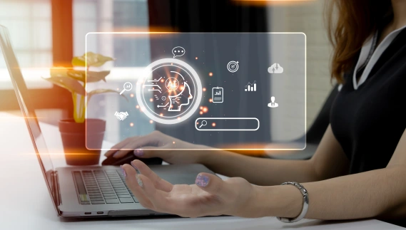 Businesswoman Reengages Customers with CRM + AI