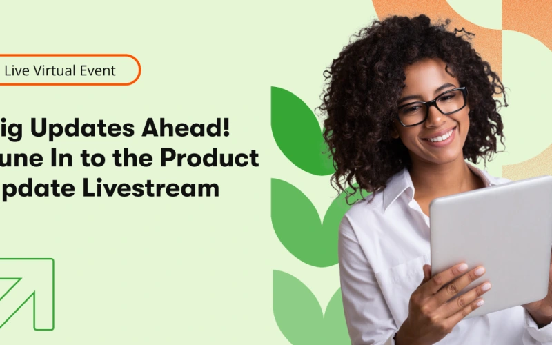Live Virtual Event banner with Big Updates Ahead promoting Keap's Product Update Livestream